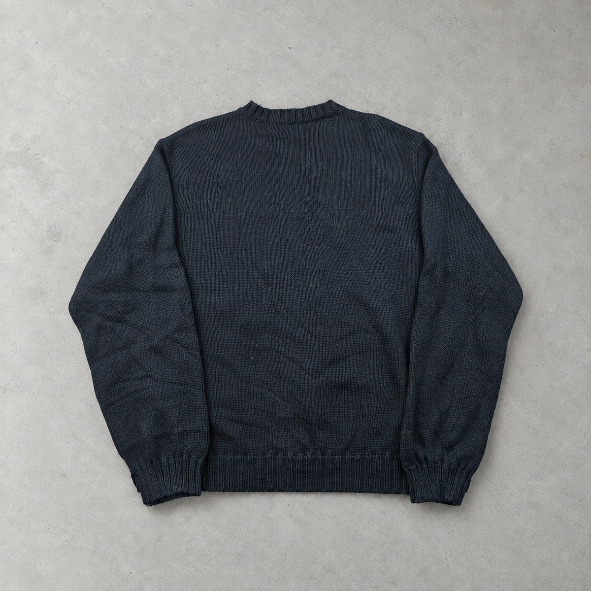 Ralph Lauren Sweater Marineblau Stitched Logo Rare (L)