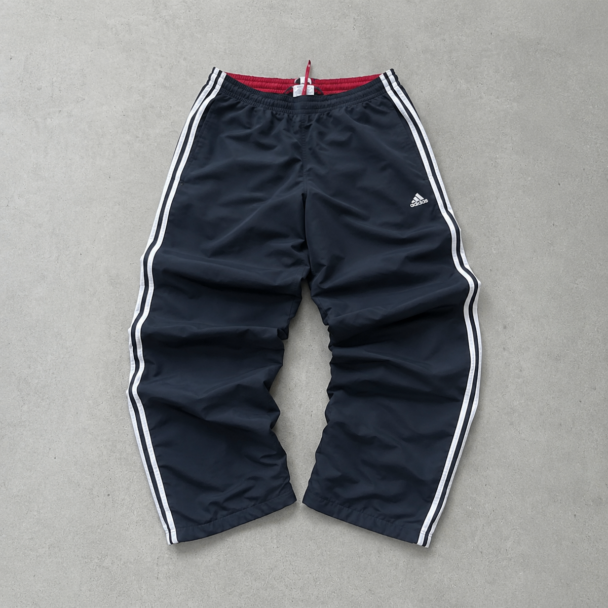 Pantalon de survêtement Adidas Wide Leg noir, bleu marine rare (taille S)