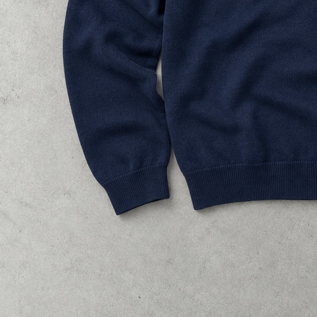 Ralph Lauren V-Neck Sweater Marineblau Rare (L) Stitched Logo