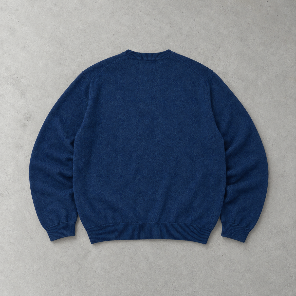 Ralph Lauren V-Neck Sweater Marineblau Rare (L) Stitched Logo