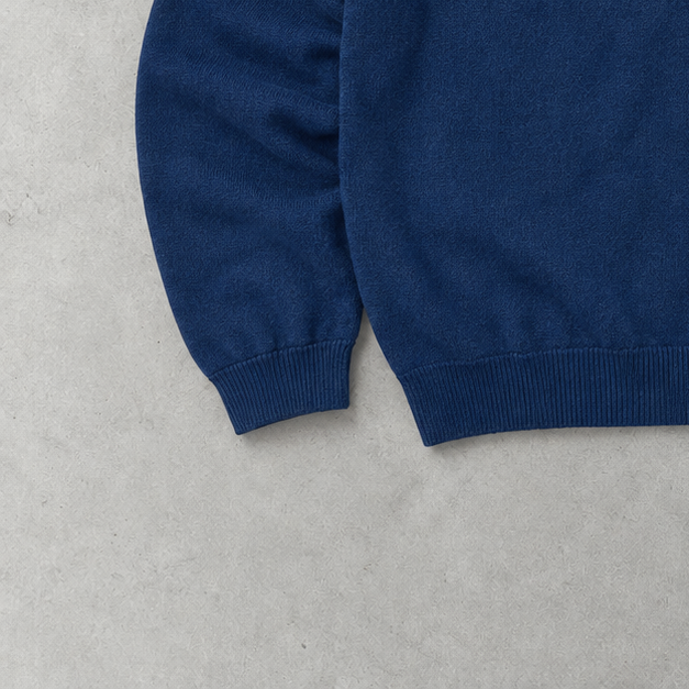Ralph Lauren V-Neck Sweater Marineblau Rare (L) Stitched Logo