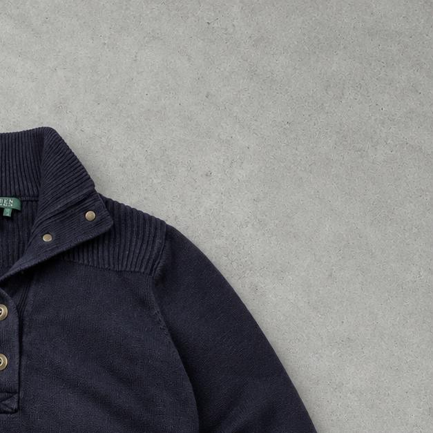 Y2K Ralph Lauren Turtleneck Sweater Marineblau Rare (L)