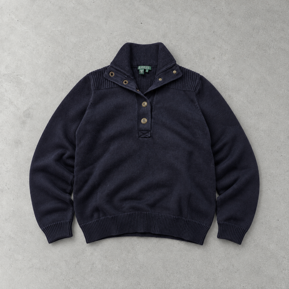 Y2K Ralph Lauren Turtleneck Sweater Marineblau Rare (L)