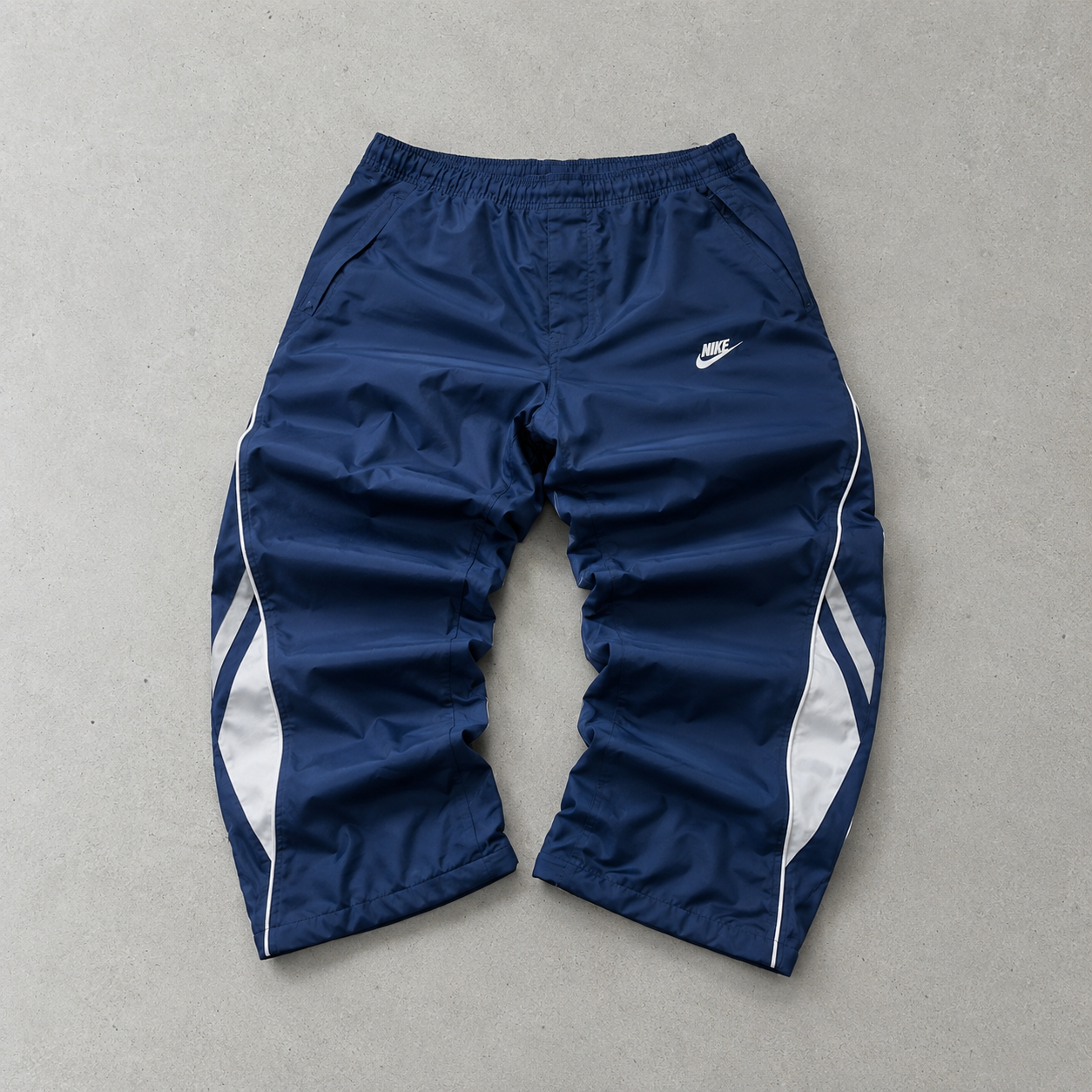 Y2K Nike Track Pants Marineblau, Weiß Rare (M)