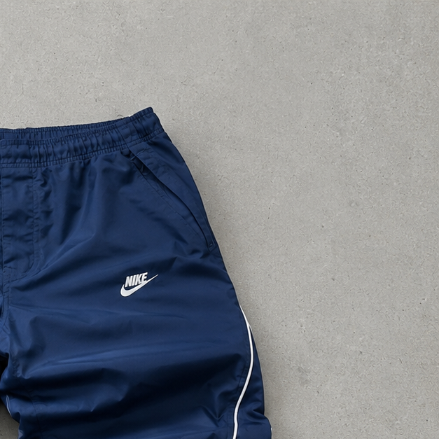 Y2K Nike Track Pants Marineblau, Weiß Rare (M)