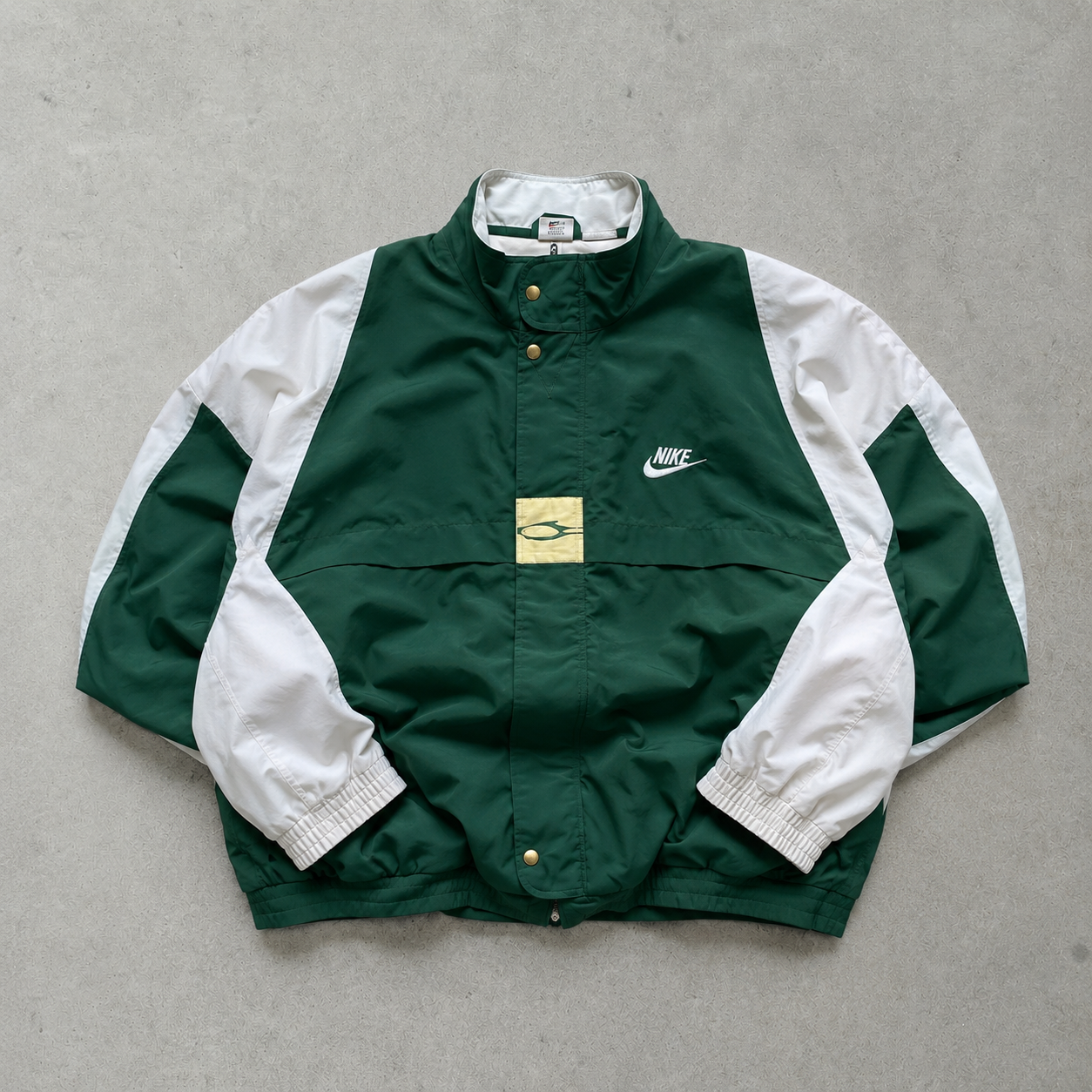 90s Y2K Nike Track Jacket Dunkelgrün, White Limited (L)