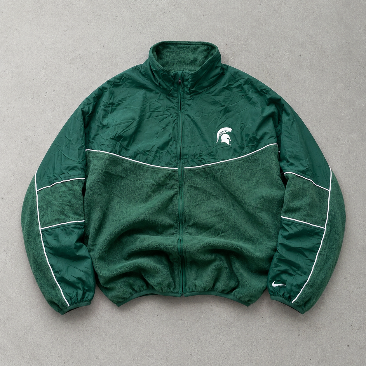 NCAA Nike Fleece Jacket Dunkelgrün Rare (XL) Stitched Logo