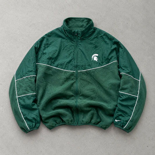 NCAA Nike Fleece Jacket Dunkelgrün Rare (XL) Stitched Logo