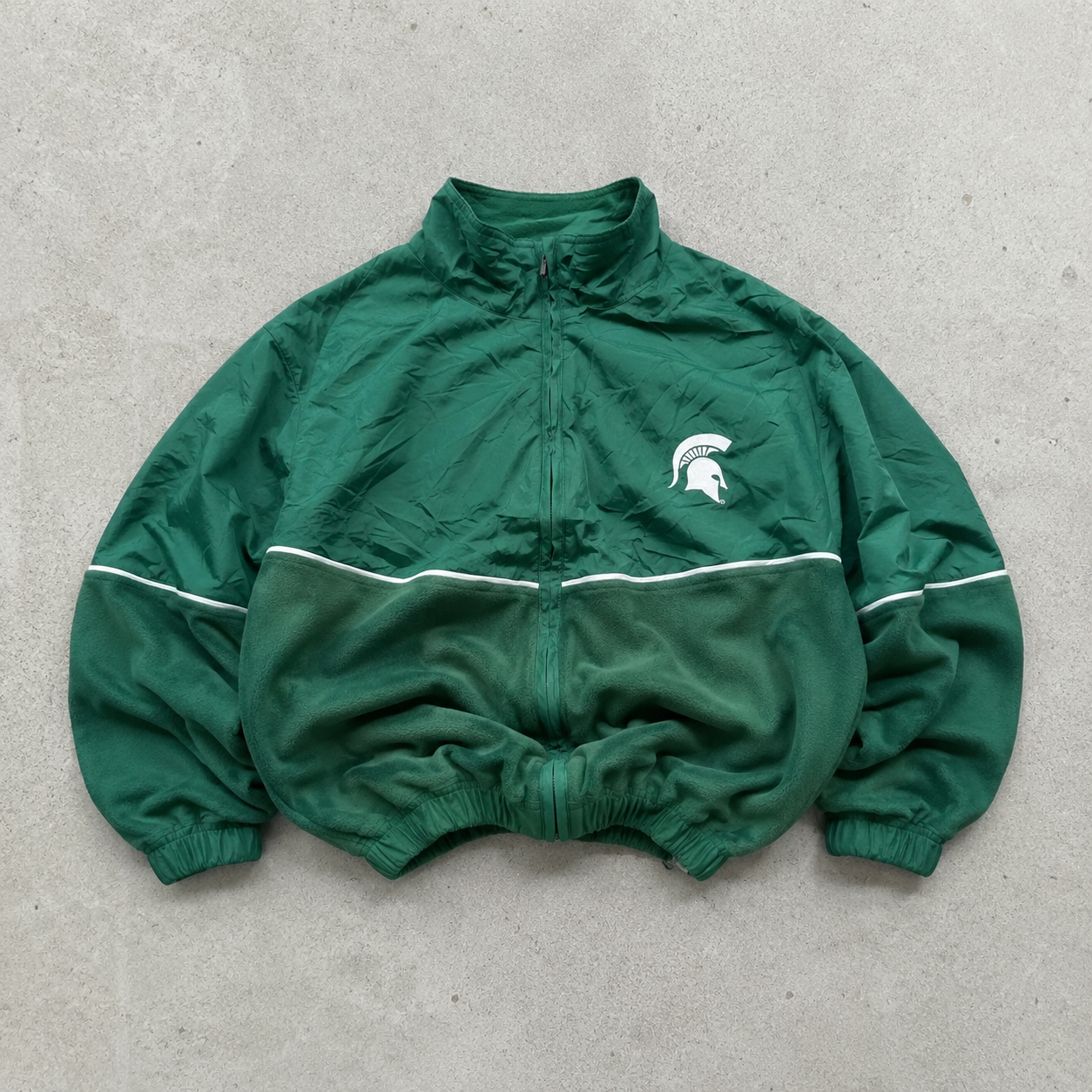NCAA Nike Fleece Jacket Dunkelgrün Rare (XL) Stitched Logo