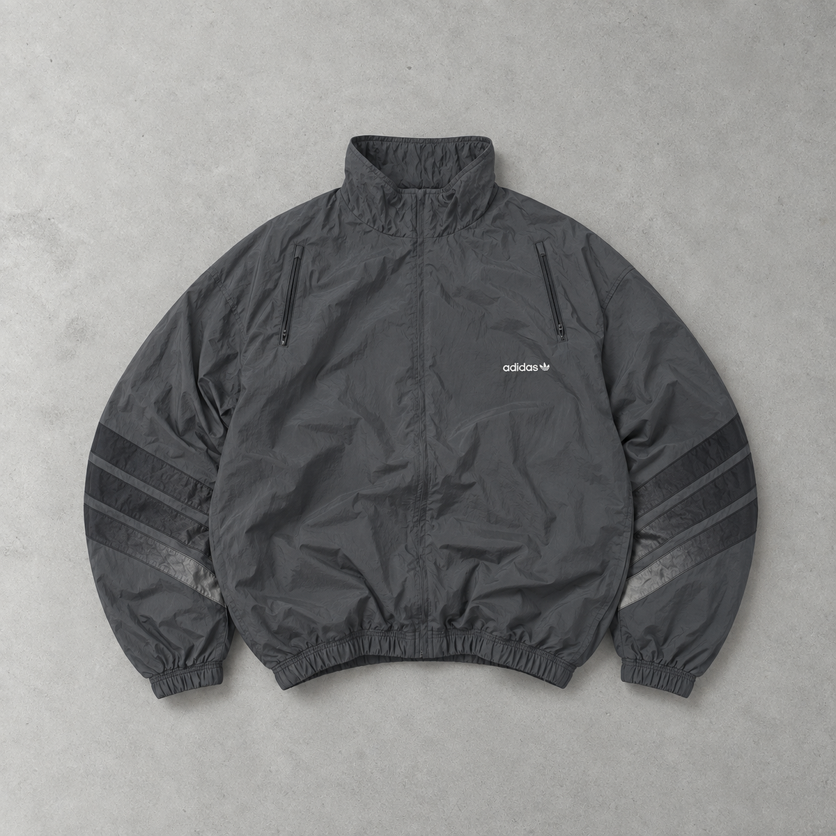 Vintage Adidas Track Jacket Gray Rare (S)