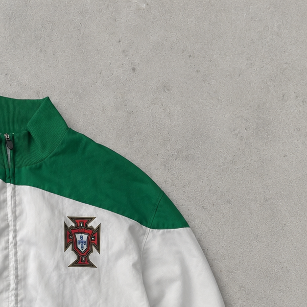 Portugal Vintage Nike Track Jacket White, Green Rare (XL)