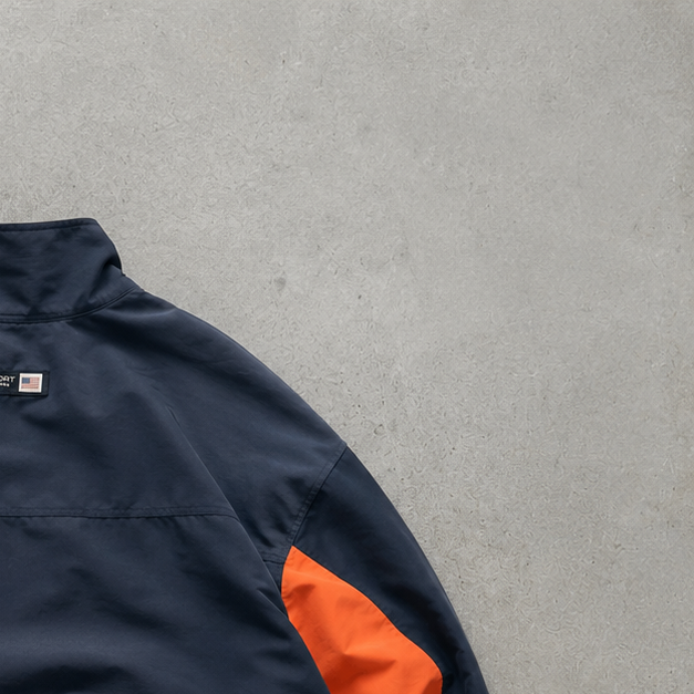 Ralph Lauren Windbreaker Orange Navy Rare (S)