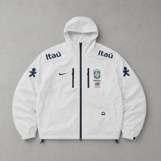 Brasilien Nike Jacke Weiß Selten (Größe XL)