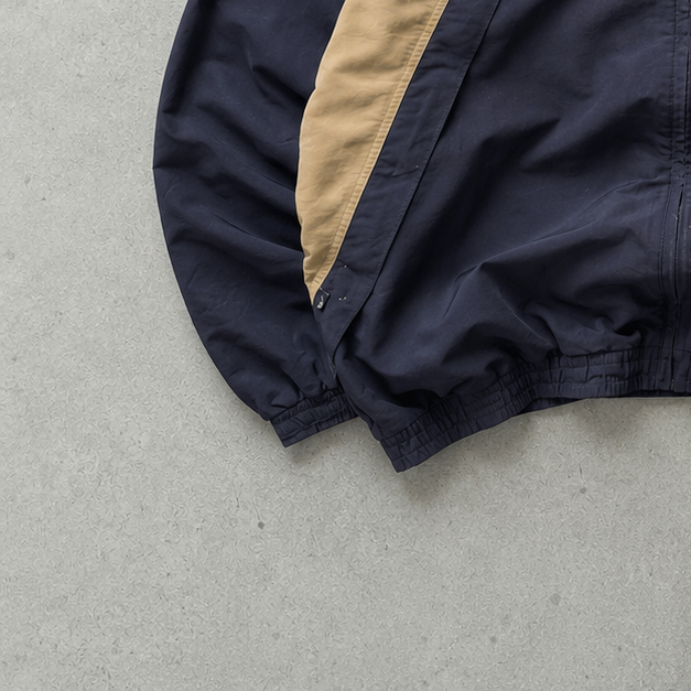 90s Vintage Nike Windbreaker Beige, Marineblau Limited (XL)