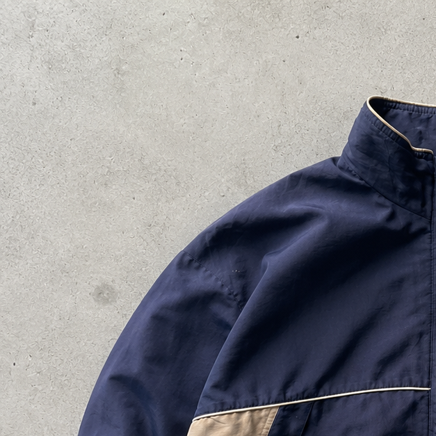 90s Vintage Nike Windbreaker Beige, Marineblau Limited (XL)