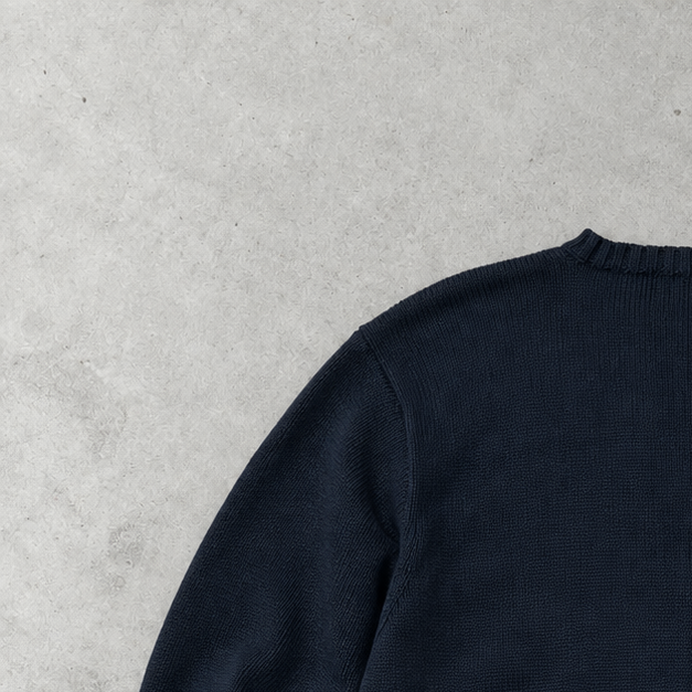 Ralph Lauren Crewneck Sweater Marineblau Rare (XL) Stitched Logo