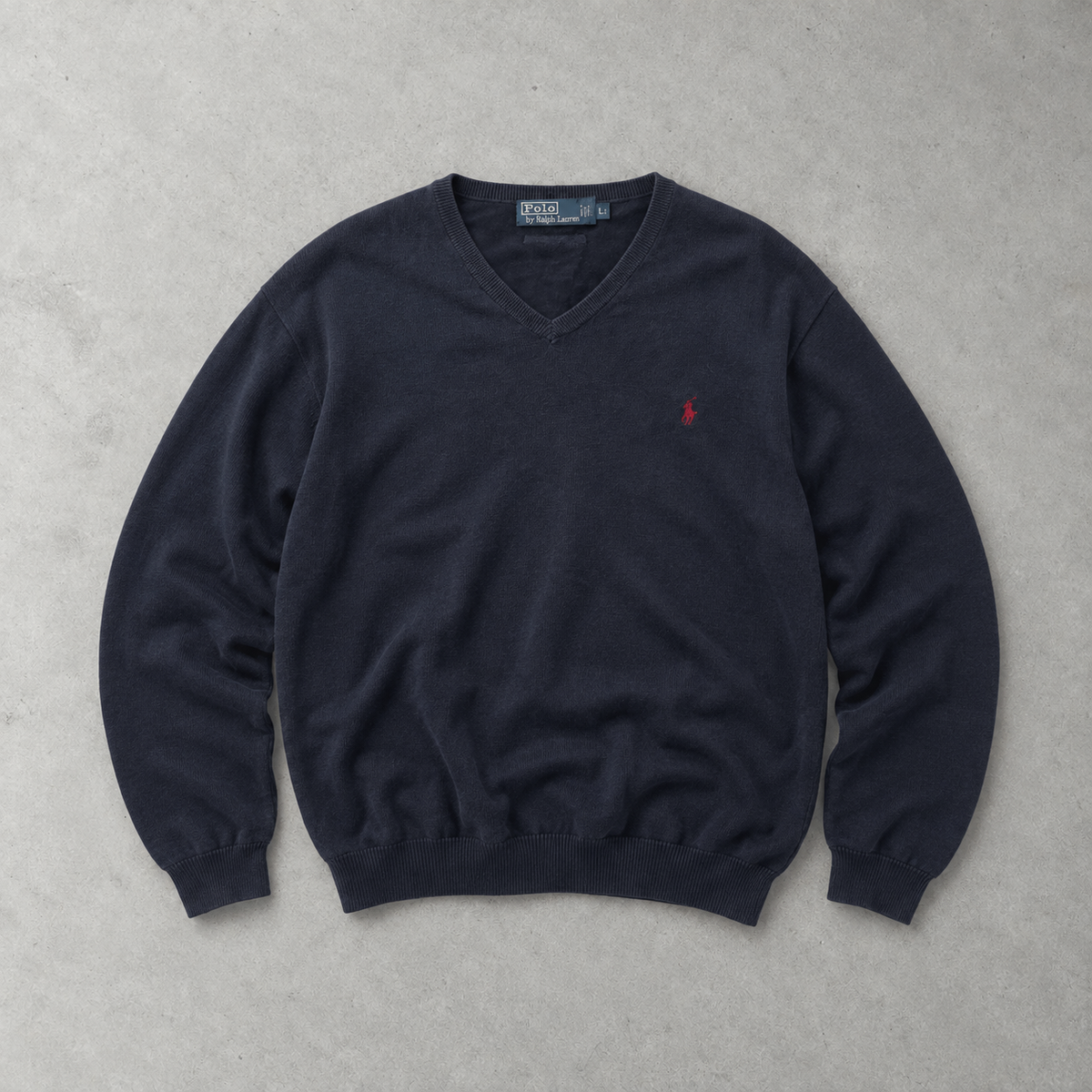 Ralph Lauren V-Neck Sweater Marineblau Rare (XL)