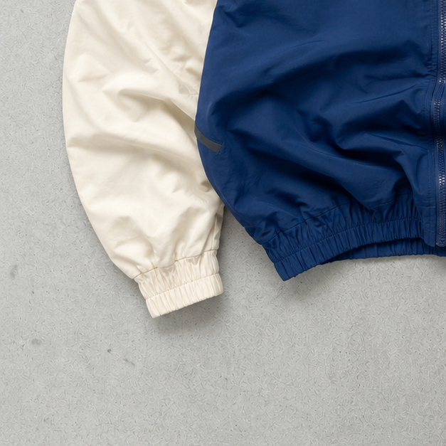 Vintage Nike Jacket Creme, Marineblau Rare (M)