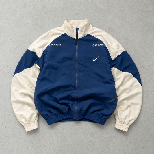 Vintage Nike Jacket Creme, Marineblau Rare (M)