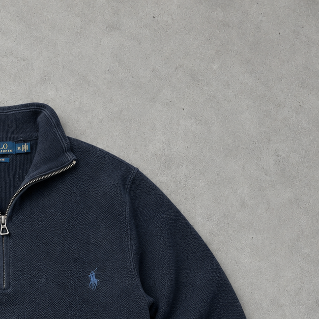 Ralph Lauren Zip Sweater Marineblau Rare (XXL)