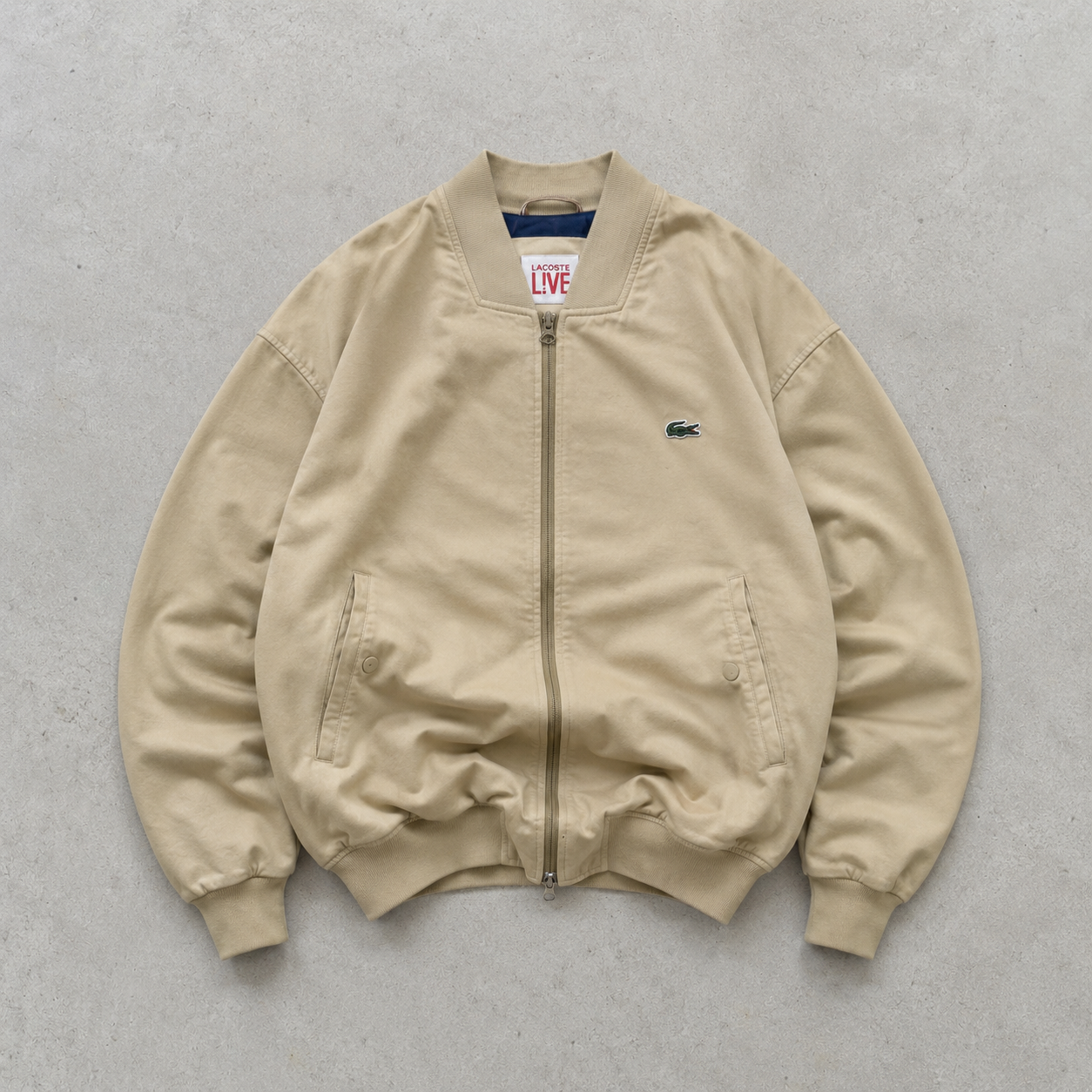 Y2K Lacoste Harrington Jacket Beige Limited (S)