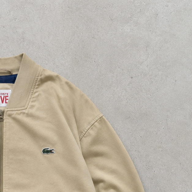 Y2K Lacoste Harrington Jacket Beige Limited (S)
