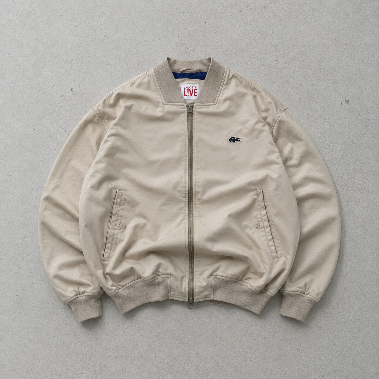 Y2K Lacoste Harrington Jacket Beige Limited (S)