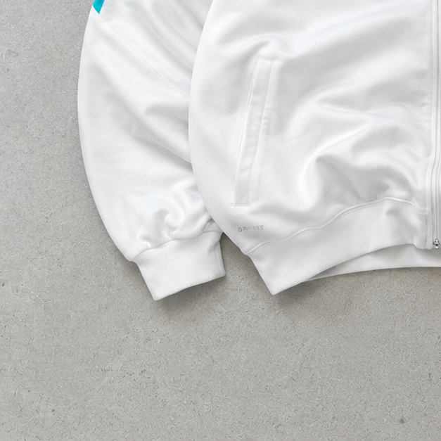 Y2K Retro Nike Track Jacket White, Hellblau Rare (S)