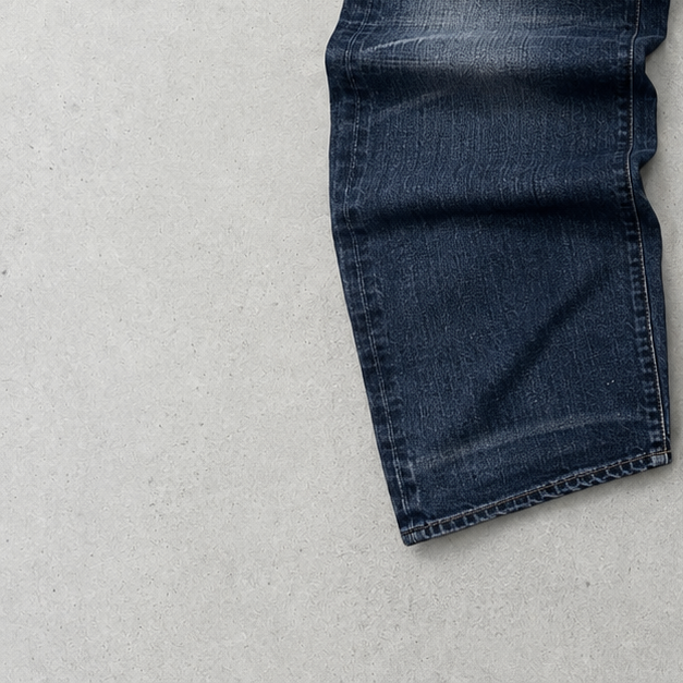 Y2K 2000s 2000 Vintage Armani Baggy Selvedge Jeans Blau, Marineblau Limited (W34 | DE 50)