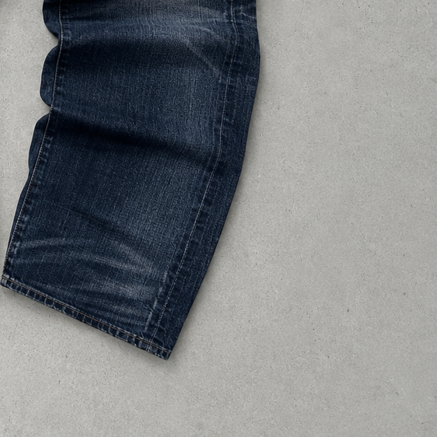 Y2K 2000s 2000 Vintage Armani Baggy Selvedge Jeans Blau, Marineblau Limited (W34 | DE 50)