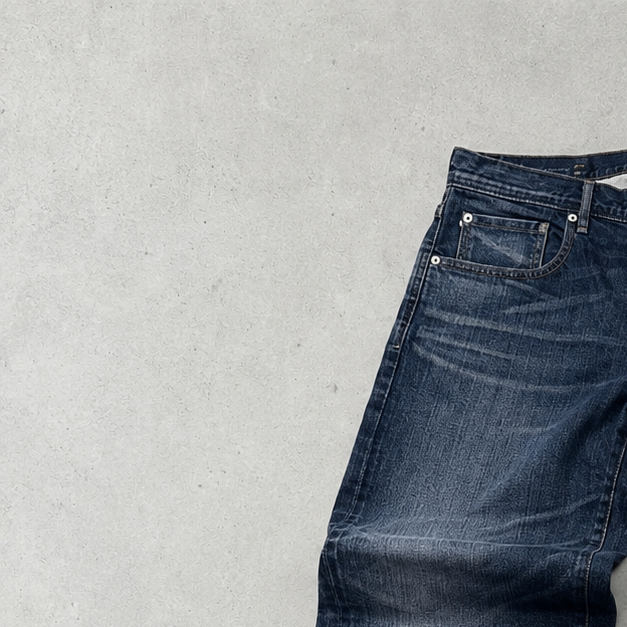 Y2K 2000s 2000 Vintage Armani Baggy Selvedge Jeans Blau, Marineblau Limited (W34 | DE 50)