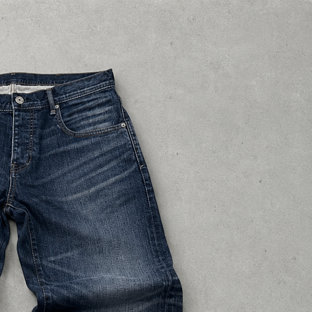 Y2K 2000s 2000 Vintage Armani Baggy Selvedge Jeans Blau, Marineblau Limited (W34 | DE 50)