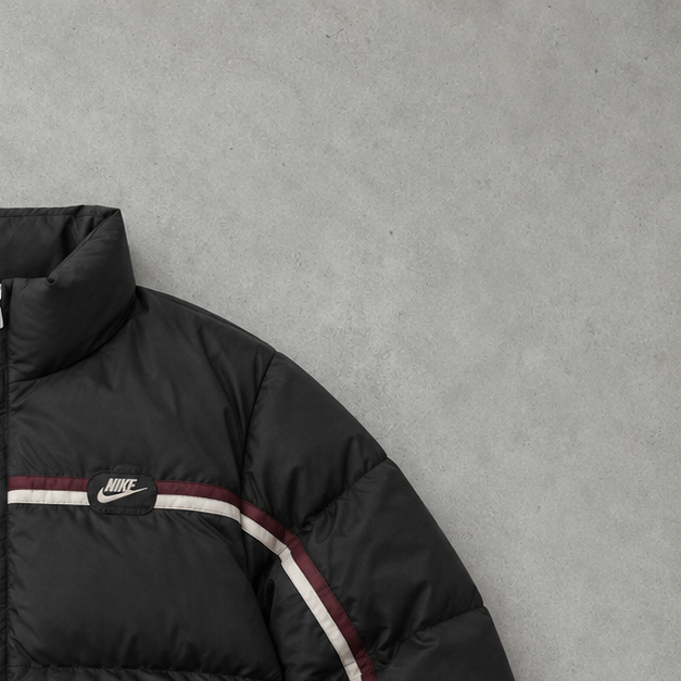 Y2K Nike Puffer Jacket Black / Red Limited (S)