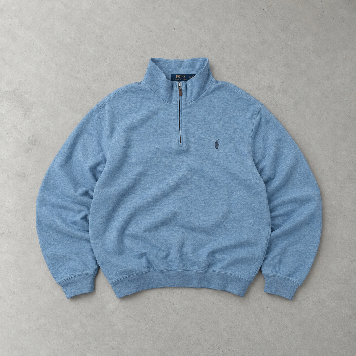 Polo Ralph Lauren Zip Sweater Hellblau Rare (XL) Stitched Logo