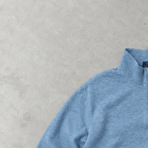 Polo Ralph Lauren Zip Sweater Hellblau Rare (XL) Stitched Logo