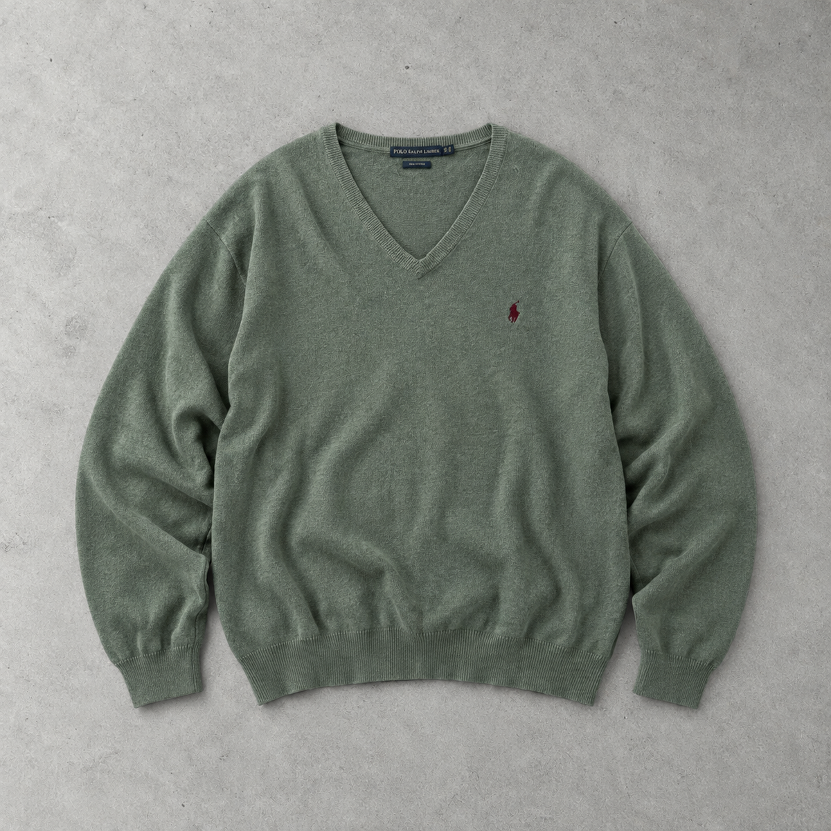 Polo Ralph Lauren Stitched Logo Sweater Khaki Rare (XXL)