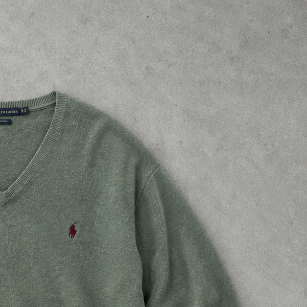 Polo Ralph Lauren V-Neck Sweater Khaki Rare (XXL) Stitched Logo