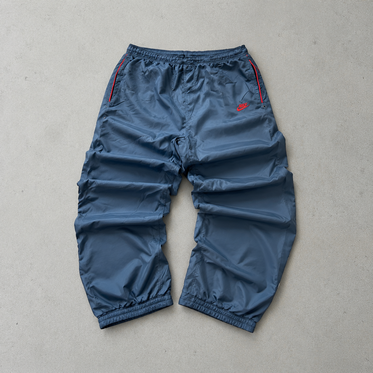 90s Nike Track Pants Marineblau, Orange Rare (M)