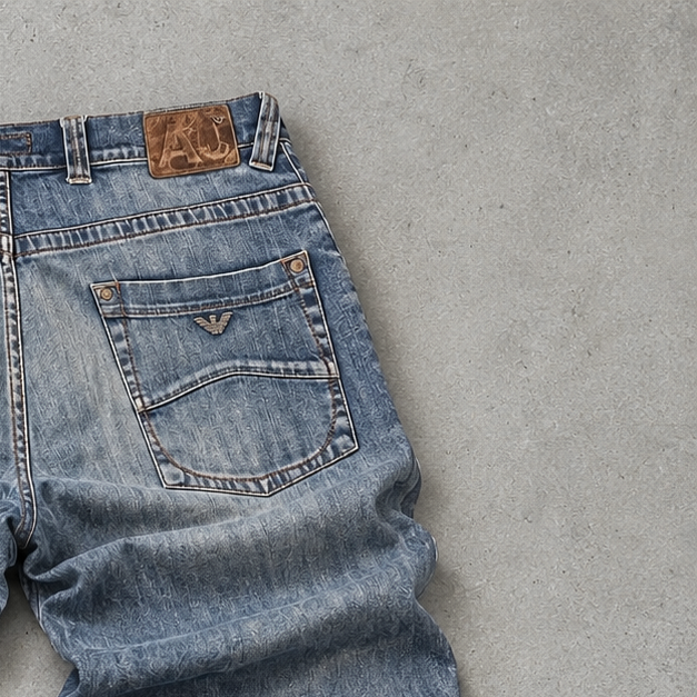 Y2K Armani Jeans Baggy Jeans Blue Rare (XL)