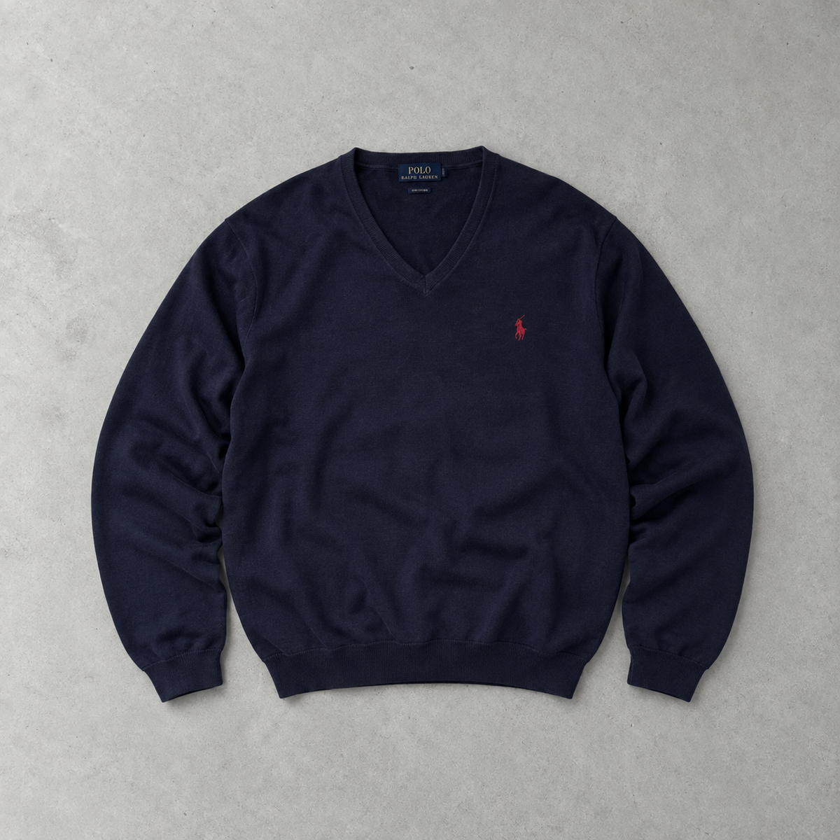 Ralph Lauren Sweater Marineblau Stitched Logo Limited (L)