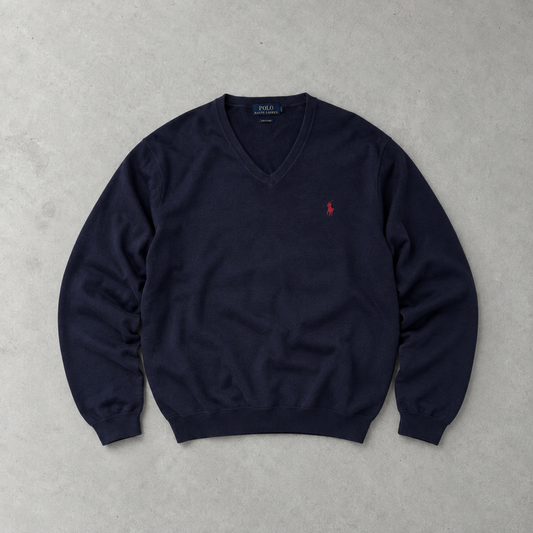 Ralph Lauren Sweater Marineblau Stitched Logo Limited (L)