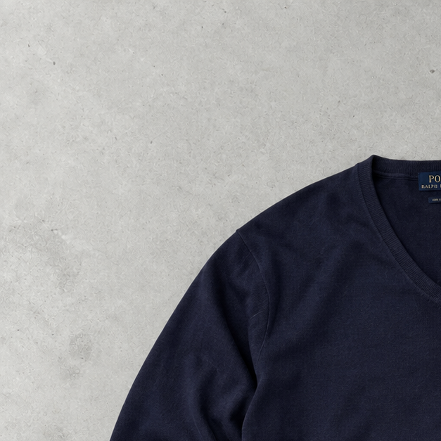 Ralph Lauren Sweater Marineblau Stitched Logo Limited (L)