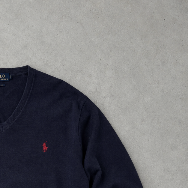 Ralph Lauren Sweater Marineblau Stitched Logo Limited (L)