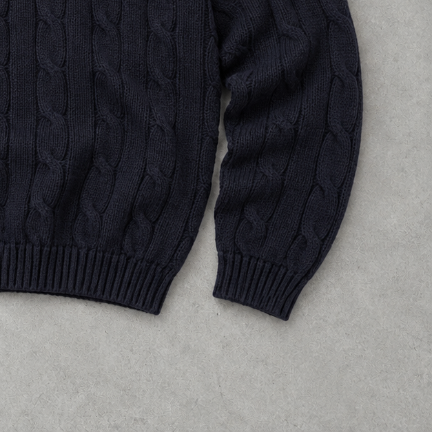 Ralph Lauren Sweater Marineblau Rare (XL) Stitched Logo