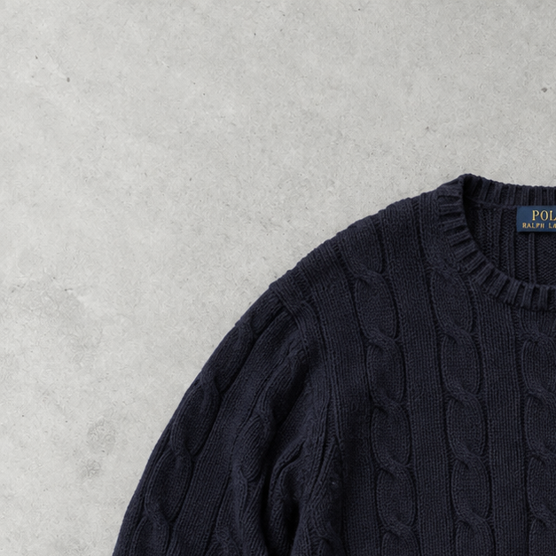 Ralph Lauren Sweater Marineblau Rare (XL) Stitched Logo