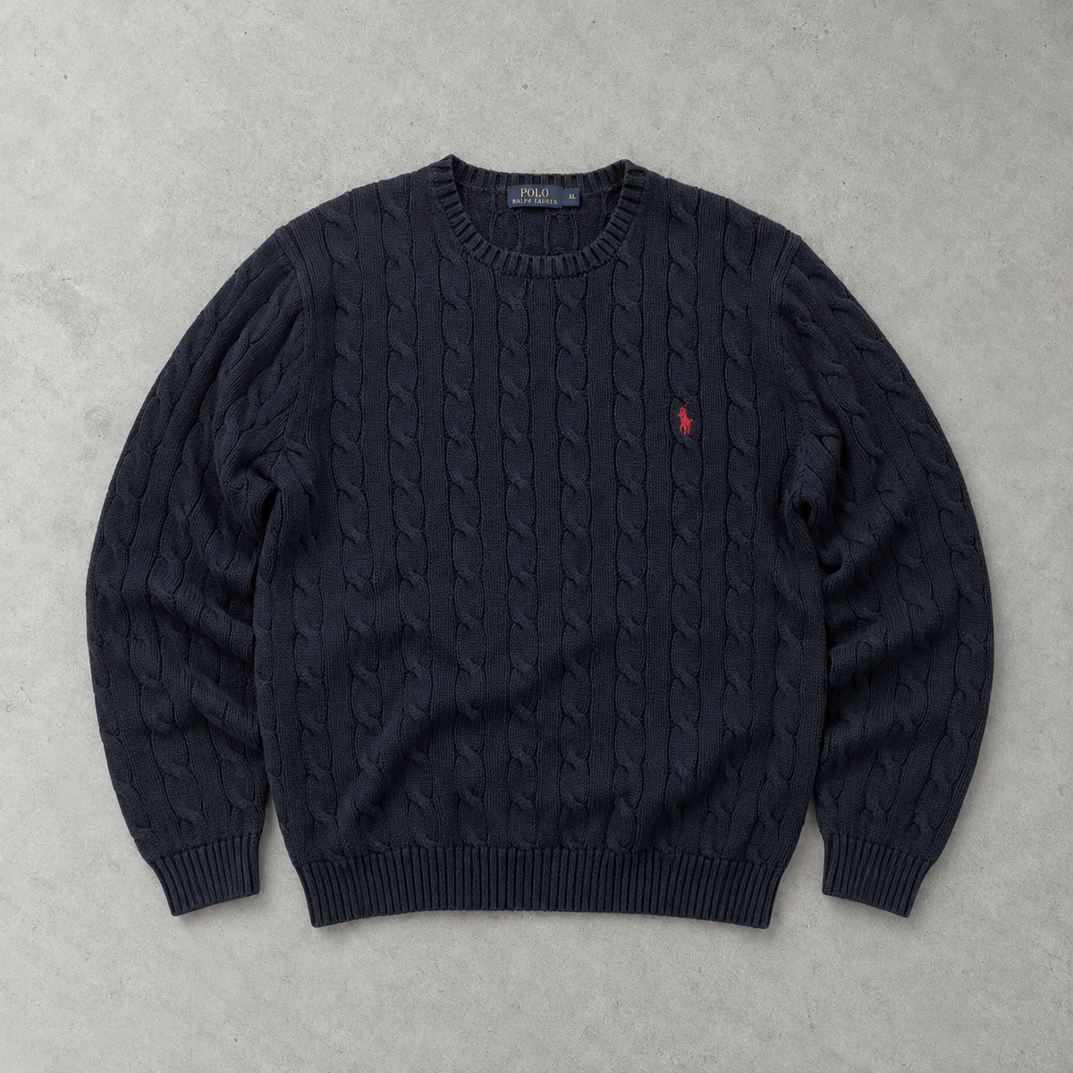 Ralph Lauren Sweater Marineblau Rare (XL) Stitched Logo