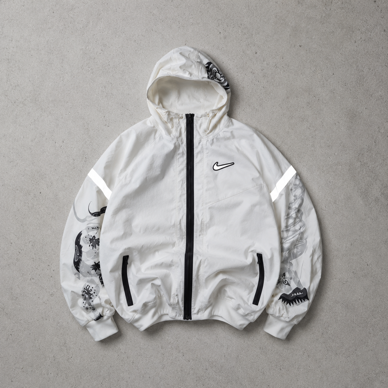 Nike Fleece Jacket Black, White Limited (L)