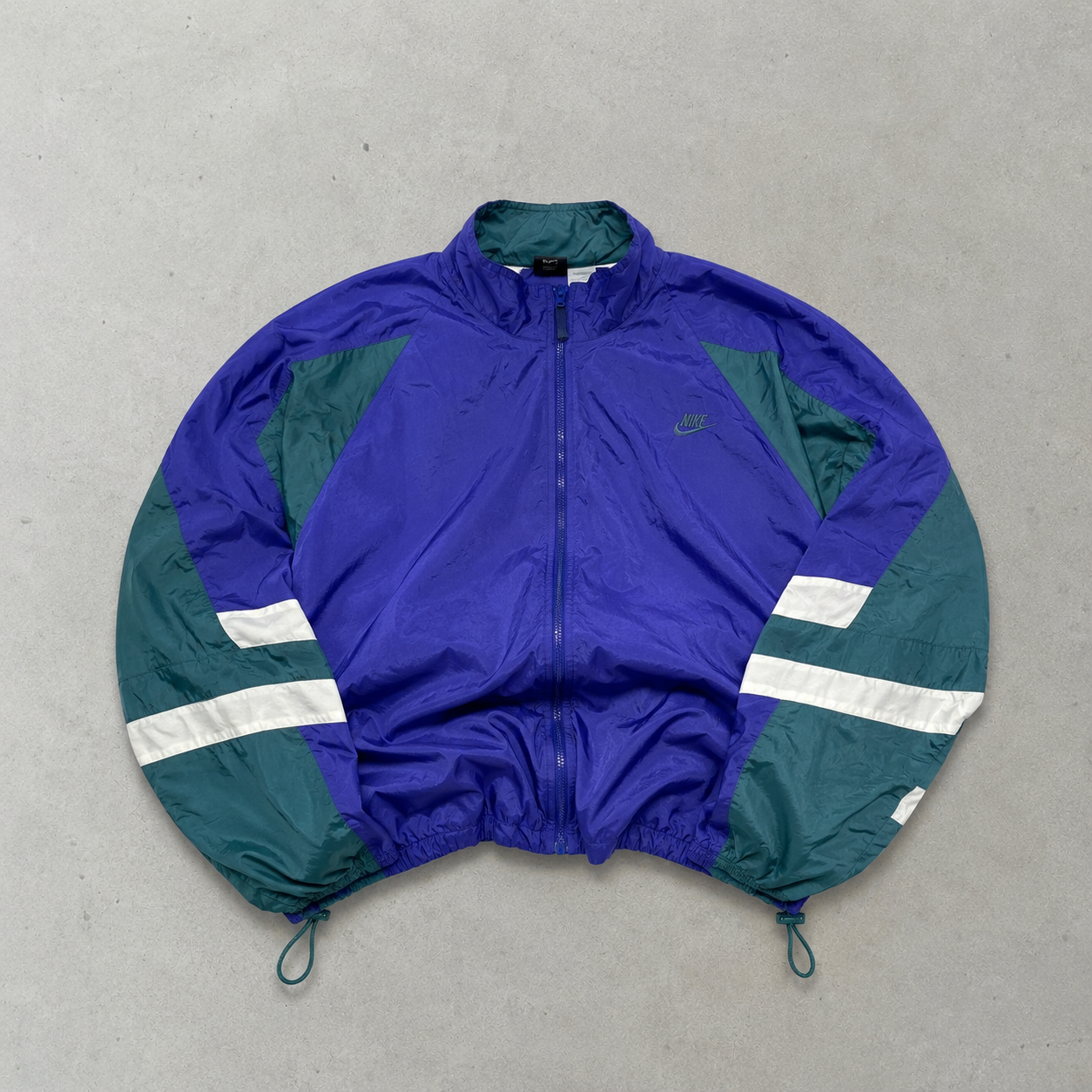 90s Vintage Nike Windbreaker Marineblau, Dunkelgrün Rare (XL)