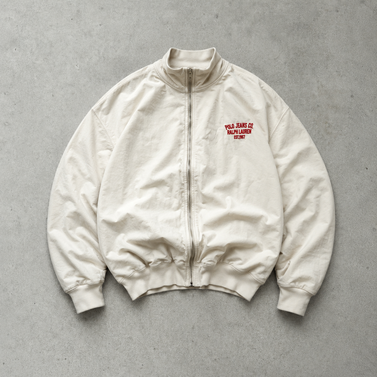 Ralph Lauren Jacket Cream Rare (XL) Stitched Logo