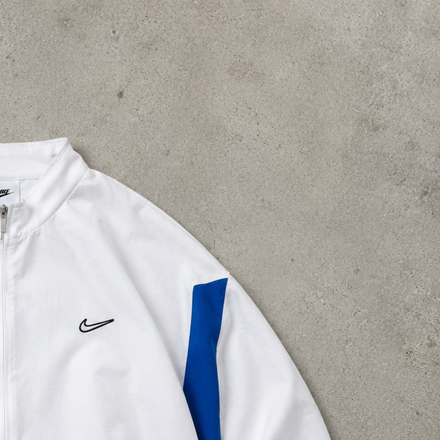 Marseille Y2K Nike Track Jacket White, Blue Rare (Size XL)